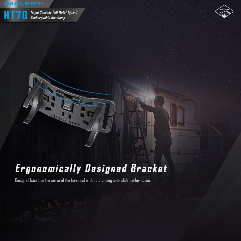 Lampe frontale haute performance IMALENT HT70 3500 lumens LED XHP50.3 HI pour aventure en plein air rechargeable