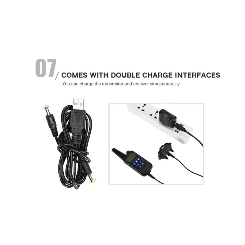 Collier de dressage chien 800m écran LCD modes choc vibration son collier rechargeable imperméable