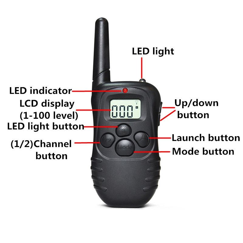 Collier de dressage pour chien 300m LCD télécommande etanche multifonction pour toutes tailles et deux chiens