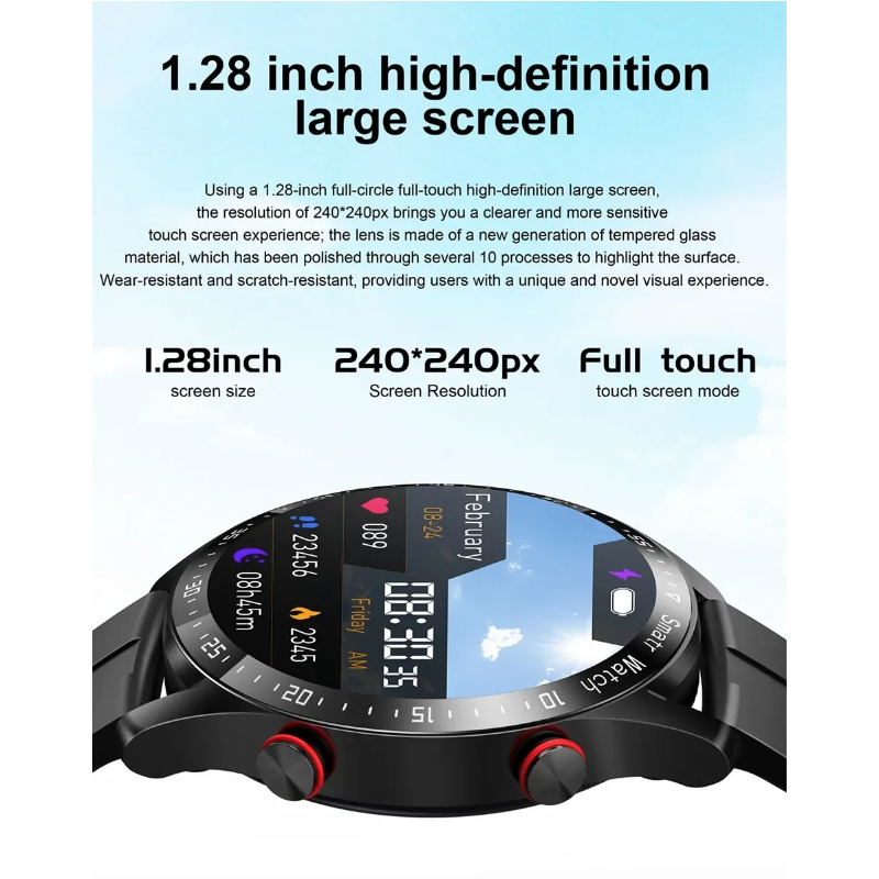 Montre Intelligente HW20 Appel Bluetooth ECG IP67, Écran IPS Rond 1.28