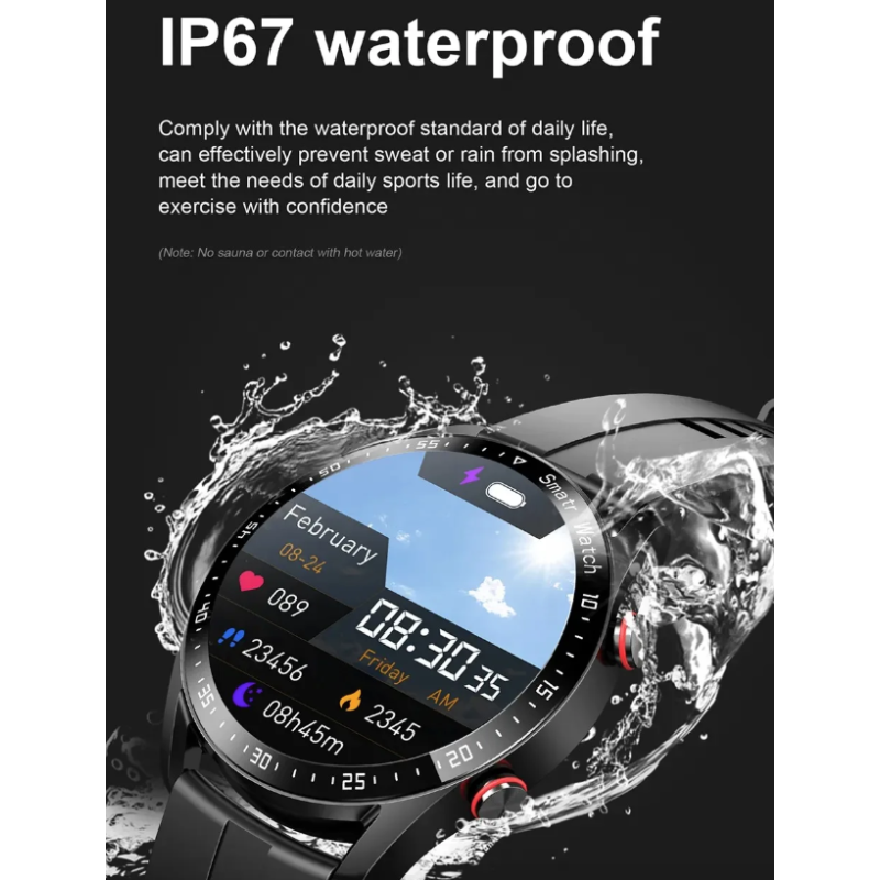 Montre Intelligente HW20 Appel Bluetooth ECG IP67, Écran IPS Rond 1.28