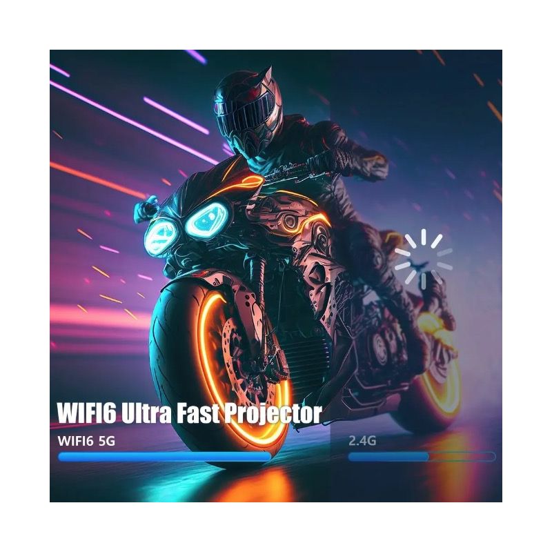 Projecteur HY320 Android 11 4K Portable avec Dual Wifi6 et Bluetooth 5.0 pour Cinéma en Plein Air et Maison