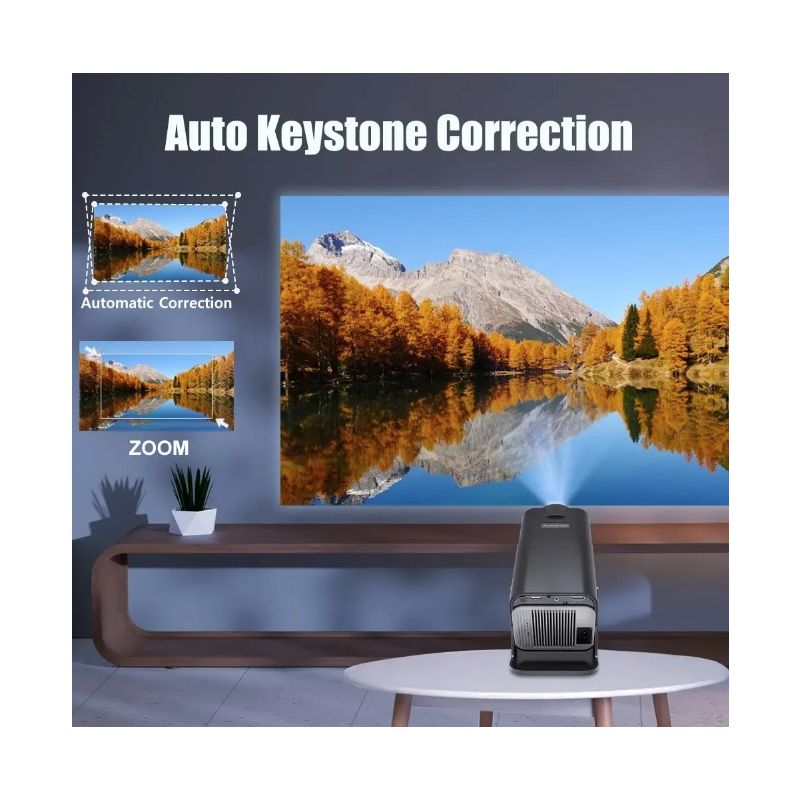 Projecteur HY320 Android 11 4K Portable avec Dual Wifi6 et Bluetooth 5.0 pour Cinéma en Plein Air et Maison