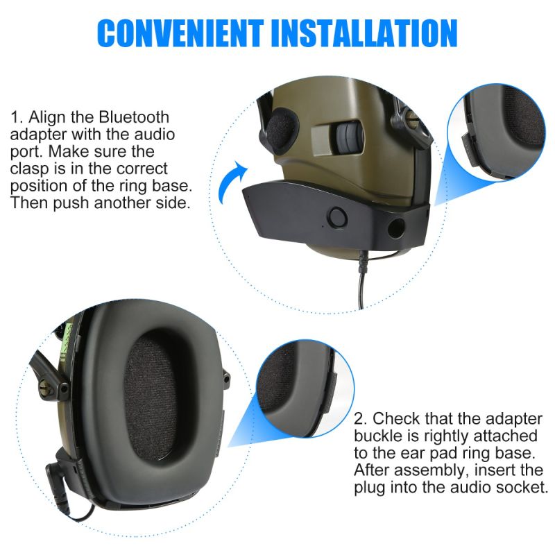 Cache-oreilles Électroniques Tactiques IMPACT SPORT pour Sports de Plein Air et Tir Sportif Design Ergonomique