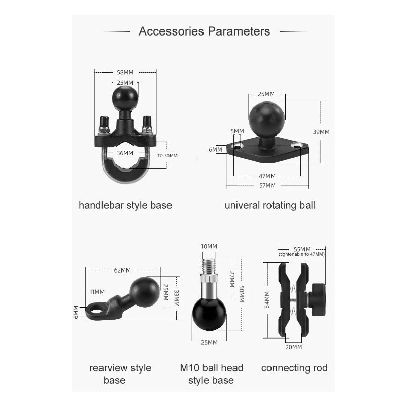 Support Téléphone Rotatif ROCKBROS Aluminium Réglable Vélo Moto Antidérapant avec Absorption Chocs Silicone