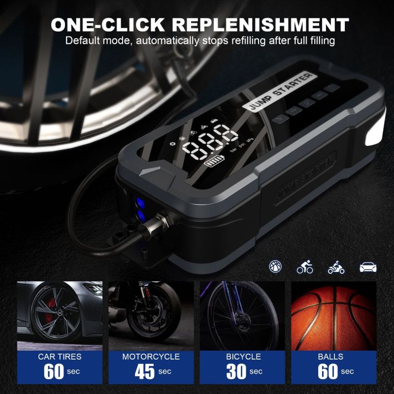 Démarreur de Saut Batterie Externe Design Compact 2000A Appareil Multifonctionnel pour Problèmes de Batterie