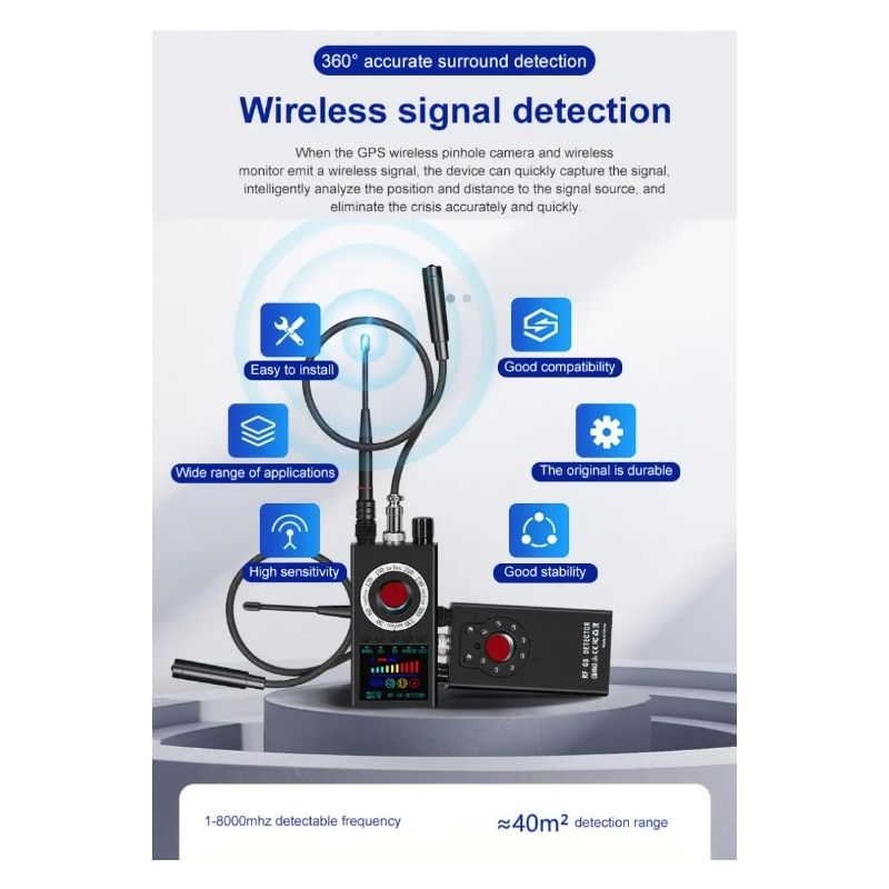 Détecteur de signal RF K19 sans fil avec traceur GPS protection de la vie privée design compact technologie avancée