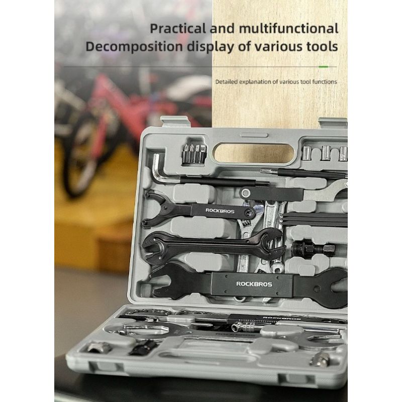 ROCKBROS kit outils cyclisme professionnels haute qualité rangement compact pour réparations vélo passionnés
