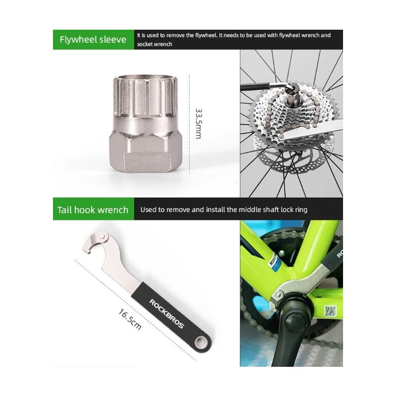 ROCKBROS kit outils cyclisme professionnels haute qualité rangement compact pour réparations vélo passionnés