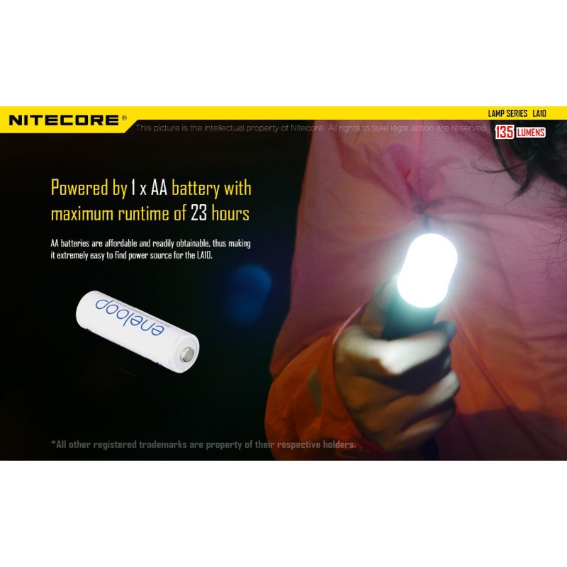 Lampe compacte Nitecore LA10 135 lumens LED Nichia XP-G2 S3 lampe de poche EDC design à rotation lampe d'extérieur