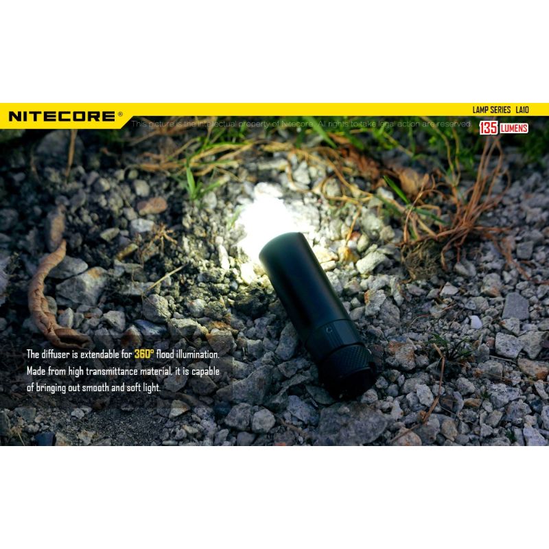 Lampe compacte Nitecore LA10 135 lumens LED Nichia XP-G2 S3 lampe de poche EDC design à rotation lampe d'extérieur
