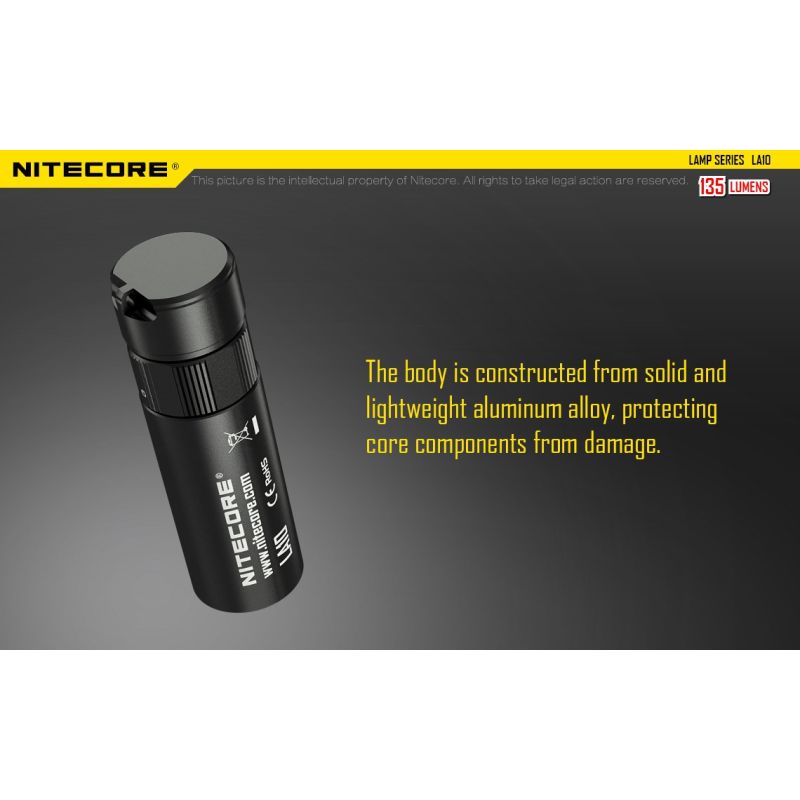 Lampe compacte Nitecore LA10 135 lumens LED Nichia XP-G2 S3 lampe de poche EDC design à rotation lampe d'extérieur
