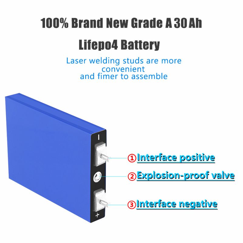 Batterie LiitoKala 3.2V 30Ah Lifepo4 Véhicule Électrique Haute Densité Énergétique Solaire Rechargeable