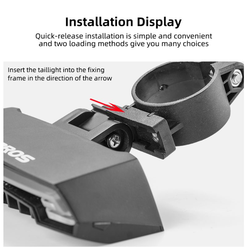 Découvrez ROCKBROS LKWD-R1 lumière de vélo LED USB intelligente avec télécommande sans fil feu arrière innovant