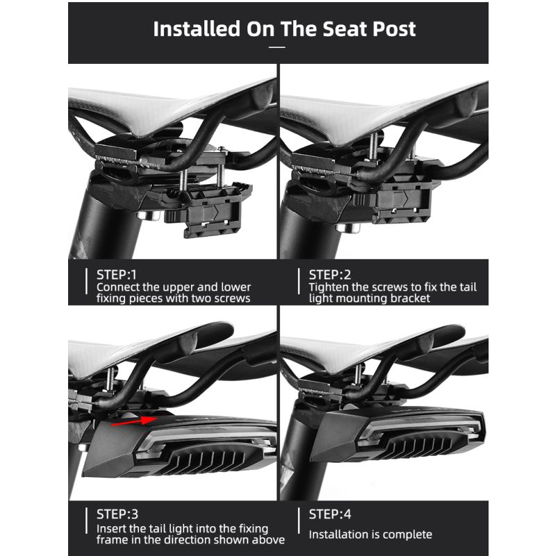 Découvrez ROCKBROS LKWD-R1 lumière de vélo LED USB intelligente avec télécommande sans fil feu arrière innovant
