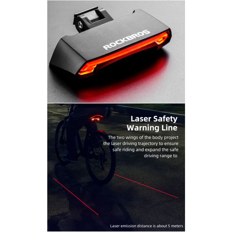 Découvrez ROCKBROS LKWD-R1 lumière de vélo LED USB intelligente avec télécommande sans fil feu arrière innovant