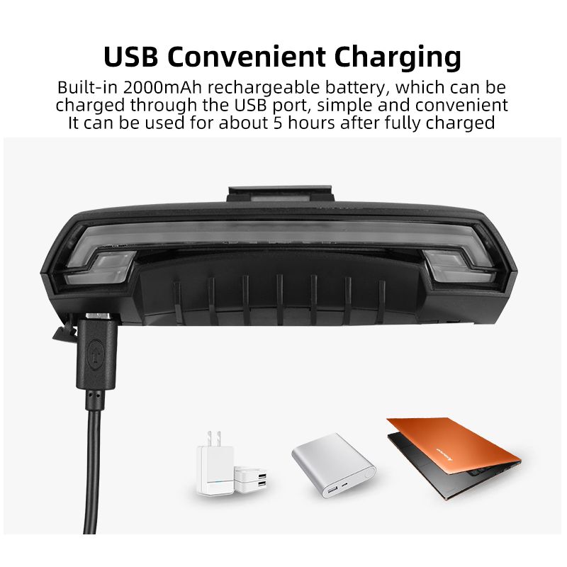 Découvrez ROCKBROS LKWD-R1 lumière de vélo LED USB intelligente avec télécommande sans fil feu arrière innovant