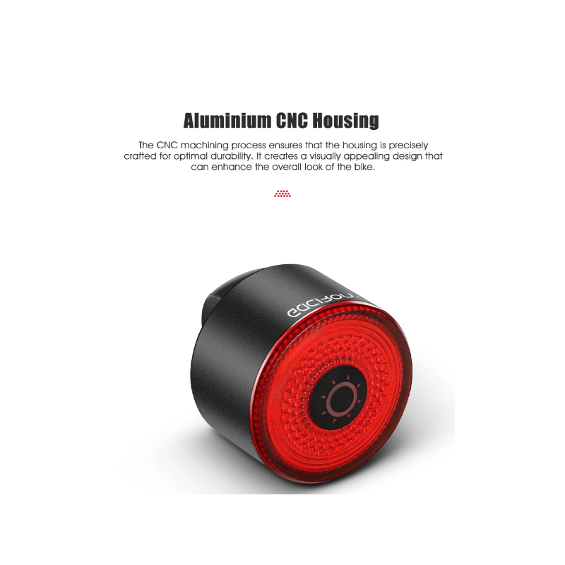 Gaciron LOOP-100 feu arrière vélo haute luminosité capteur de freinage sécurité cyclisme alliage d'aluminium