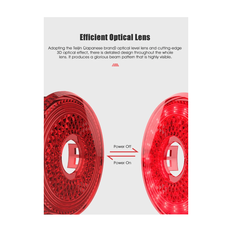 Gaciron LOOP-100 feu arrière vélo haute luminosité capteur de freinage sécurité cyclisme alliage d'aluminium