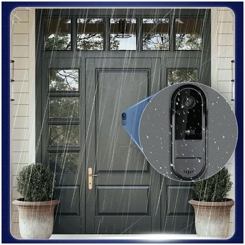 Sonnette vidéo sans fil avec écran de surveillance et audio bidirectionnel installation facile sécurité à domicile