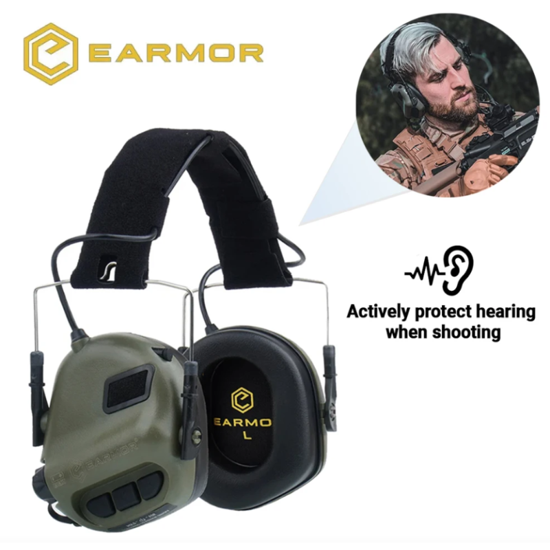 EARMOR M31 MOD4 Cache-Oreilles Électroniques de Tir avec Amplification de Son et Sécurité en Chasse