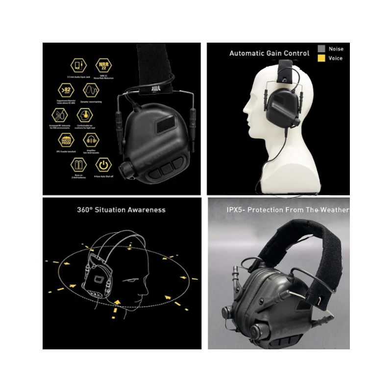 EARMOR M31 MOD4 Cache-Oreilles Électroniques de Tir avec Amplification de Son et Sécurité en Chasse