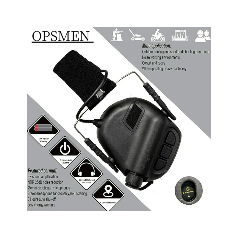 EARMOR M31 MOD4 Cache-Oreilles Électroniques de Tir avec Amplification de Son et Sécurité en Chasse