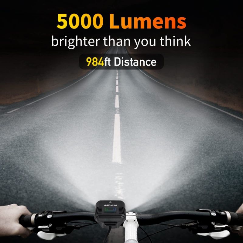 Mangeleyes M5 Lumière de Vélo LED 5000 Lumens Sécurité Cyclisme Nocturne Batterie 20000mAh Rechargeable USB