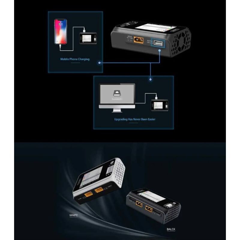 ToolkitRC M6D 500 W 15 A DC Chargeur Intelligent Double Canal Mini pour LiPo LiHV RC Chargeur Polyvalent