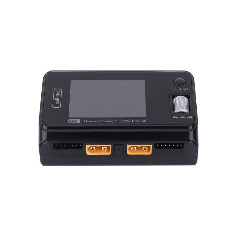 ToolkitRC M6D 500 W 15 A DC Chargeur Intelligent Double Canal Mini pour LiPo LiHV RC Chargeur Polyvalent