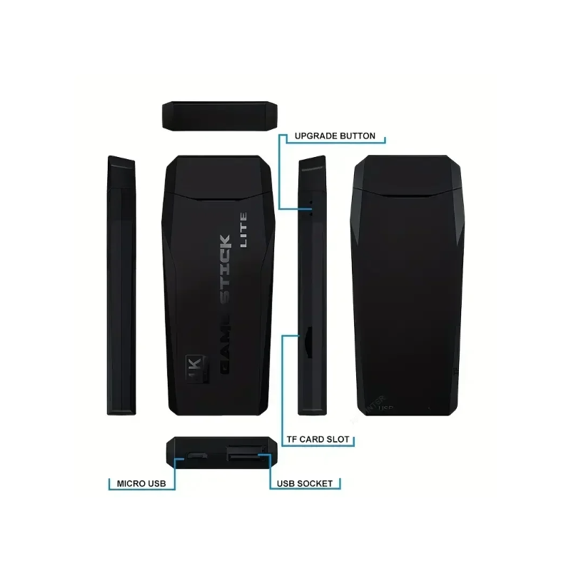 Console de jeu vidéo M8 Double contrôleur sans fil 2.4G Grande bibliothèque de jeux rétro 4K jusqu'à 10000 jeux