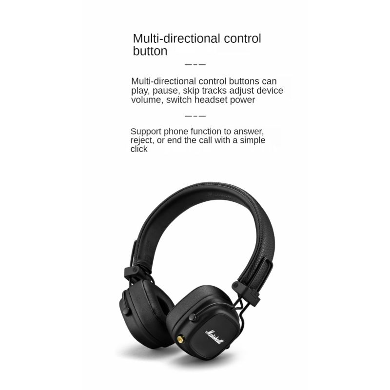 Casque Bluetooth sans fil Major III pliable microphone intégré son exceptionnel confort moderne Bluetooth 5.0