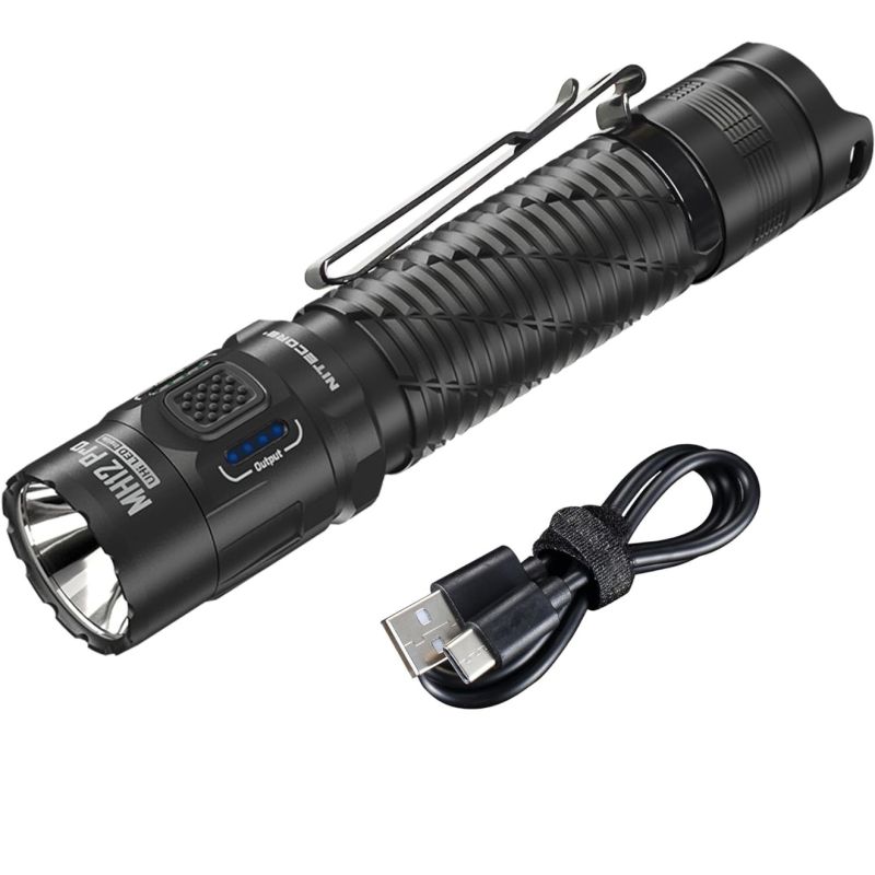 Nitecore MH12 Pro Lampe de poche 3300 lumens rechargeable USB-C idéale pour aventures en plein air et urgences