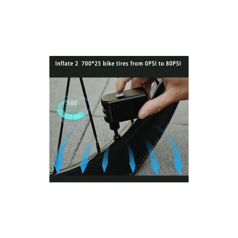 Mini Pompe à Air Électrique Sans Fil Gonfleur Portable Vélo Valve Presta Schrader Pompe Légère et Durable