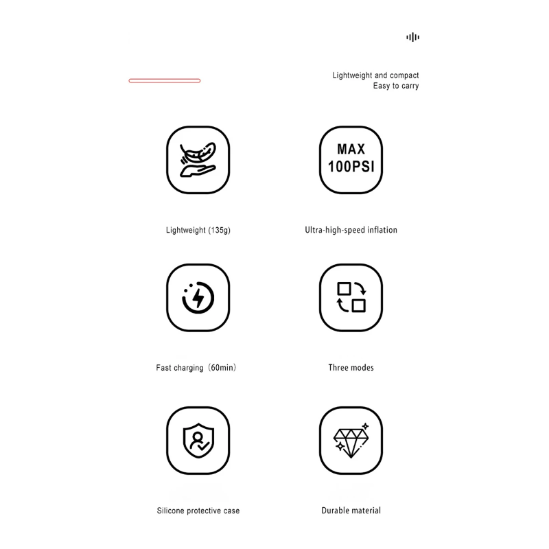 Mini pompe vélo polyvalente en alliage aluminium avec capteur pression haute précision et gonfleur rechargeable