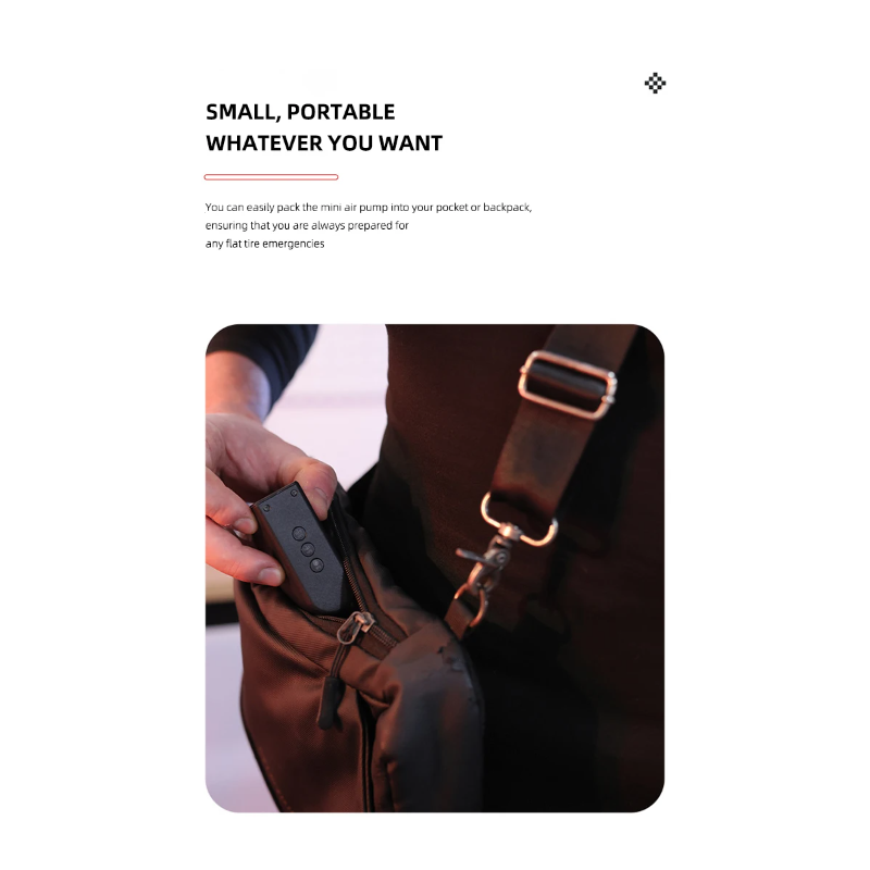 Mini pompe vélo polyvalente en alliage aluminium avec capteur pression haute précision et gonfleur rechargeable