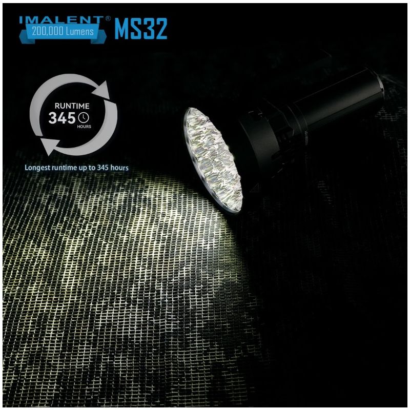 IMALENT MS32 Lampe de Poche LED Ultra Puissante 200000 Lumens pour Éclairage d'Aventure et Visibilité Nocturne