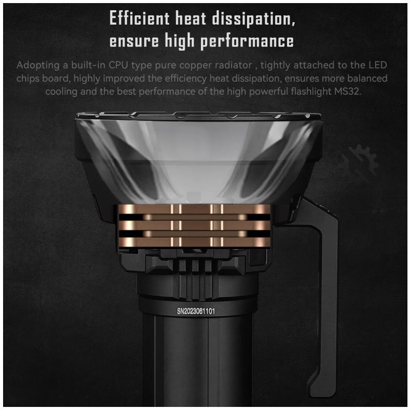IMALENT MS32 Lampe de Poche LED Ultra Puissante 200000 Lumens pour Éclairage d'Aventure et Visibilité Nocturne