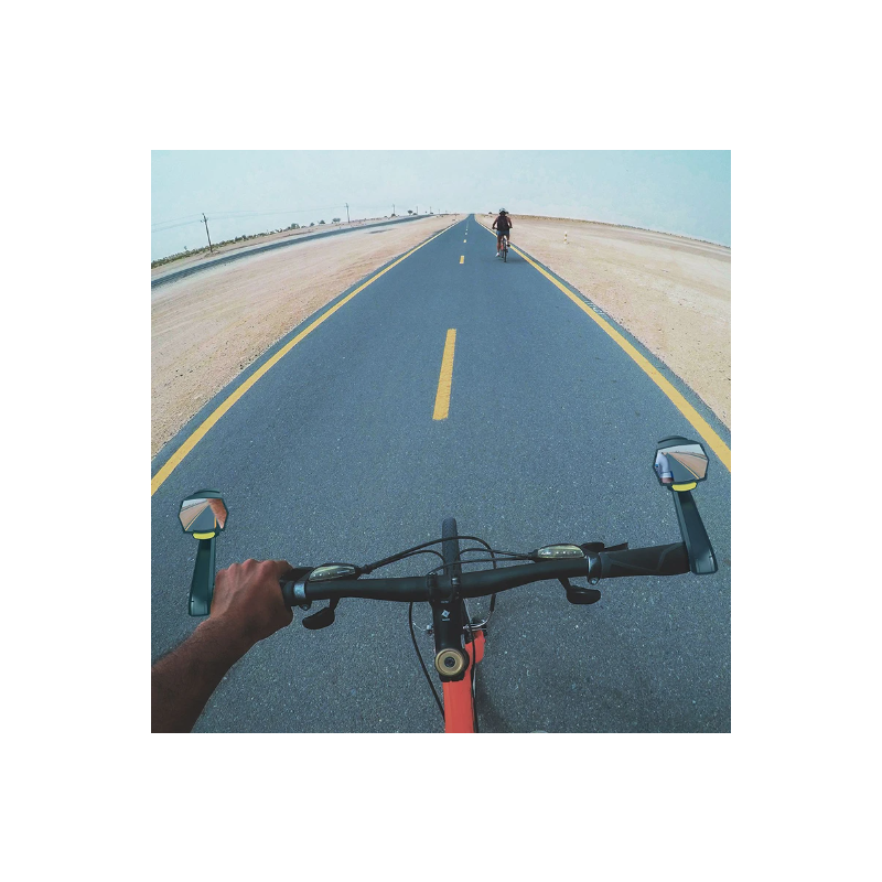 Phare rétroviseur CarryBright CB800 visibilité cycliste alliage aluminium design bouton verrouillage vélo sécurité