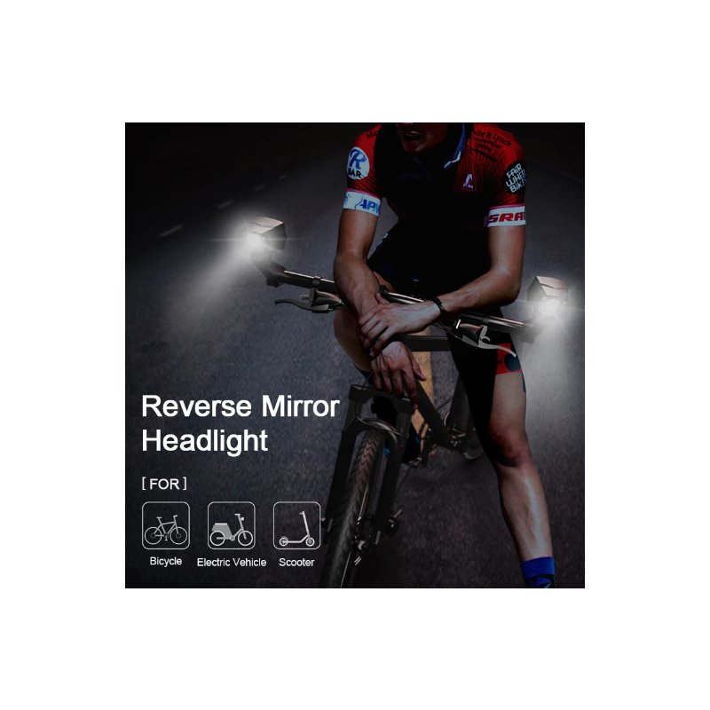 Phare rétroviseur CarryBright CB800 visibilité cycliste alliage aluminium design bouton verrouillage vélo sécurité