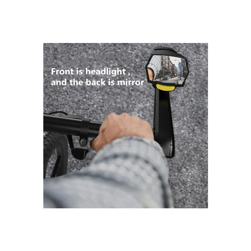 Phare rétroviseur CarryBright CB800 visibilité cycliste alliage aluminium design bouton verrouillage vélo sécurité