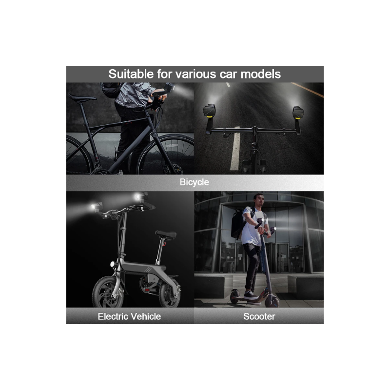 Phare rétroviseur CarryBright CB800 visibilité cycliste alliage aluminium design bouton verrouillage vélo sécurité