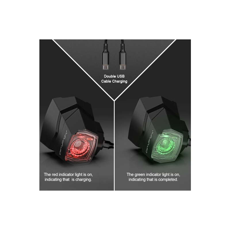 Phare rétroviseur CarryBright CB800 visibilité cycliste alliage aluminium design bouton verrouillage vélo sécurité