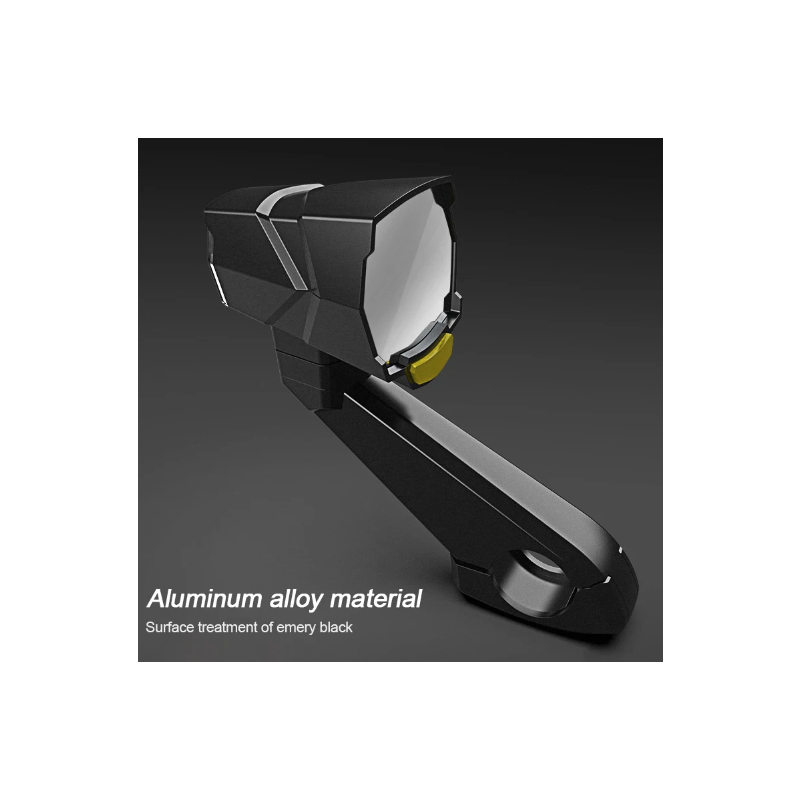 Phare rétroviseur CarryBright CB800 visibilité cycliste alliage aluminium design bouton verrouillage vélo sécurité
