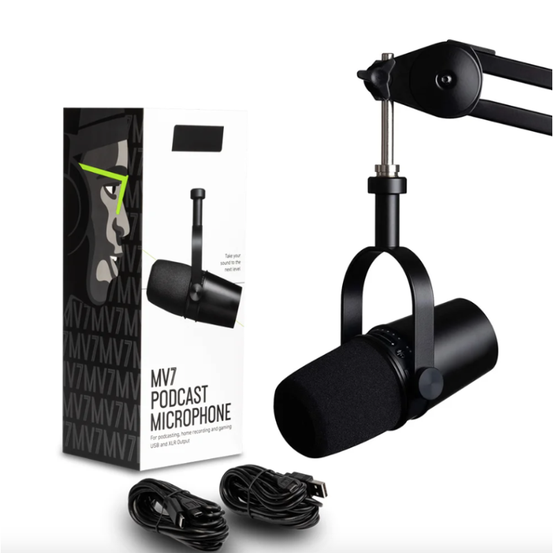 Découvrez le MV7 Microphone Dynamique Professionnel idéal pour Podcast et Enregistrement Vocal Son de Haute Qualité