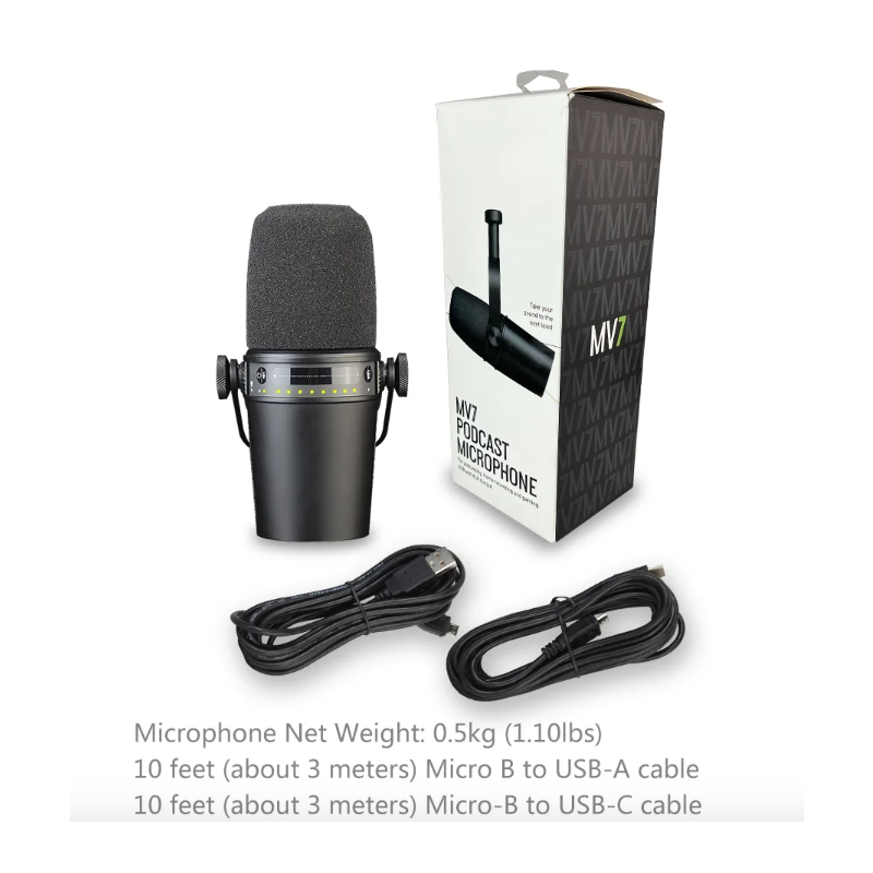 Découvrez le MV7 Microphone Dynamique Professionnel idéal pour Podcast et Enregistrement Vocal Son de Haute Qualité