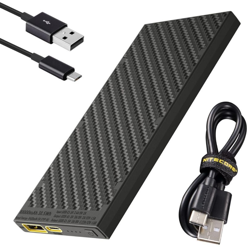 Nitecore NB10000 Gen II banque d'alimentation ultra-fine 10000mAh USB-C charge rapide QC accessoire de voyage