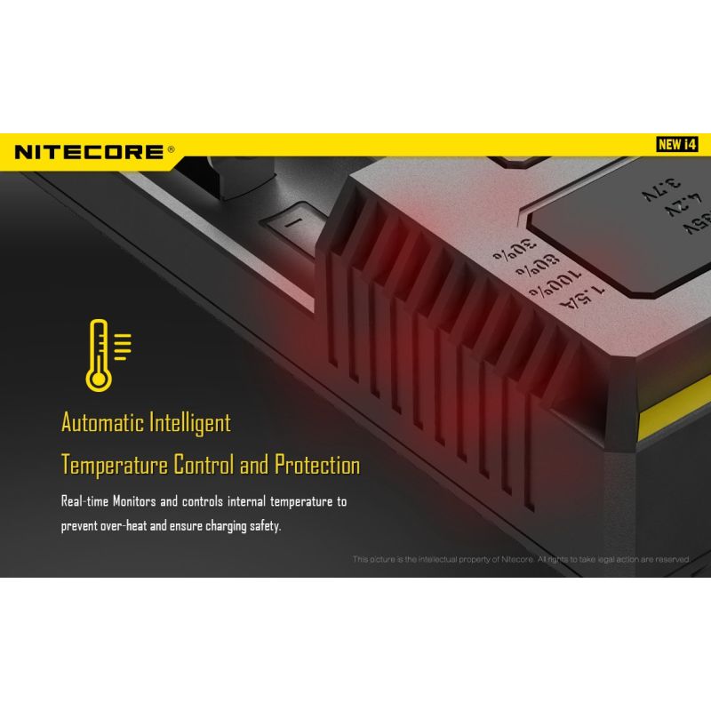 Nitecore NOUVEAU I4 Chargeur de Batterie Li-ion Technologie de Charge Intelligente Compatibilité Étendue
