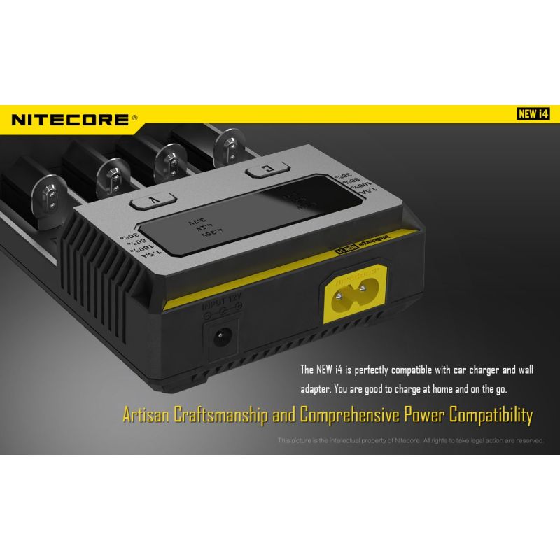 Nitecore NOUVEAU I4 Chargeur de Batterie Li-ion Technologie de Charge Intelligente Compatibilité Étendue