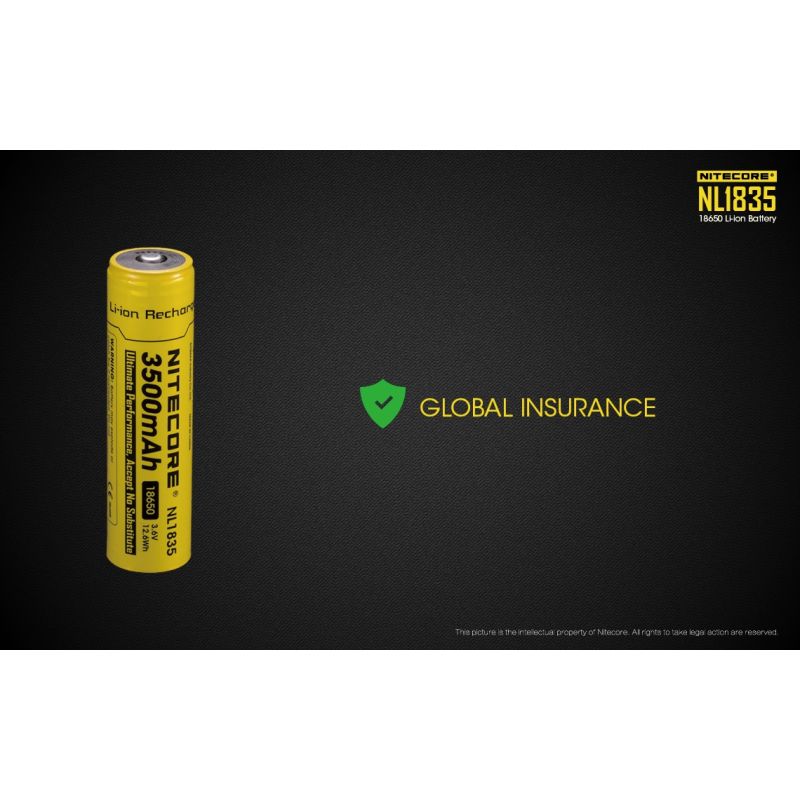 Batterie rechargeable Nitecore 18650 3500mAh NL1835 Haute capacité Li-ion Solutions énergétiques personnelles